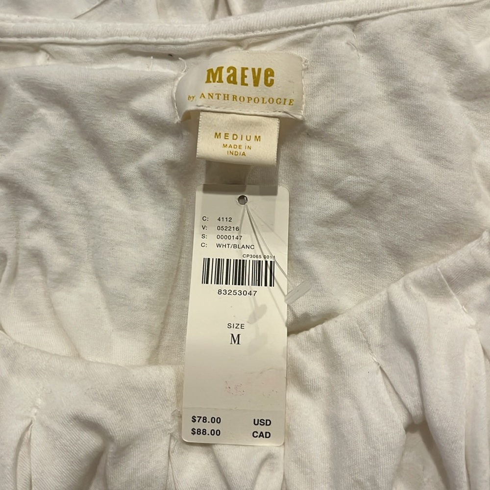 Anthropologie NWT Women’s unique White top - Picture 7 of 14